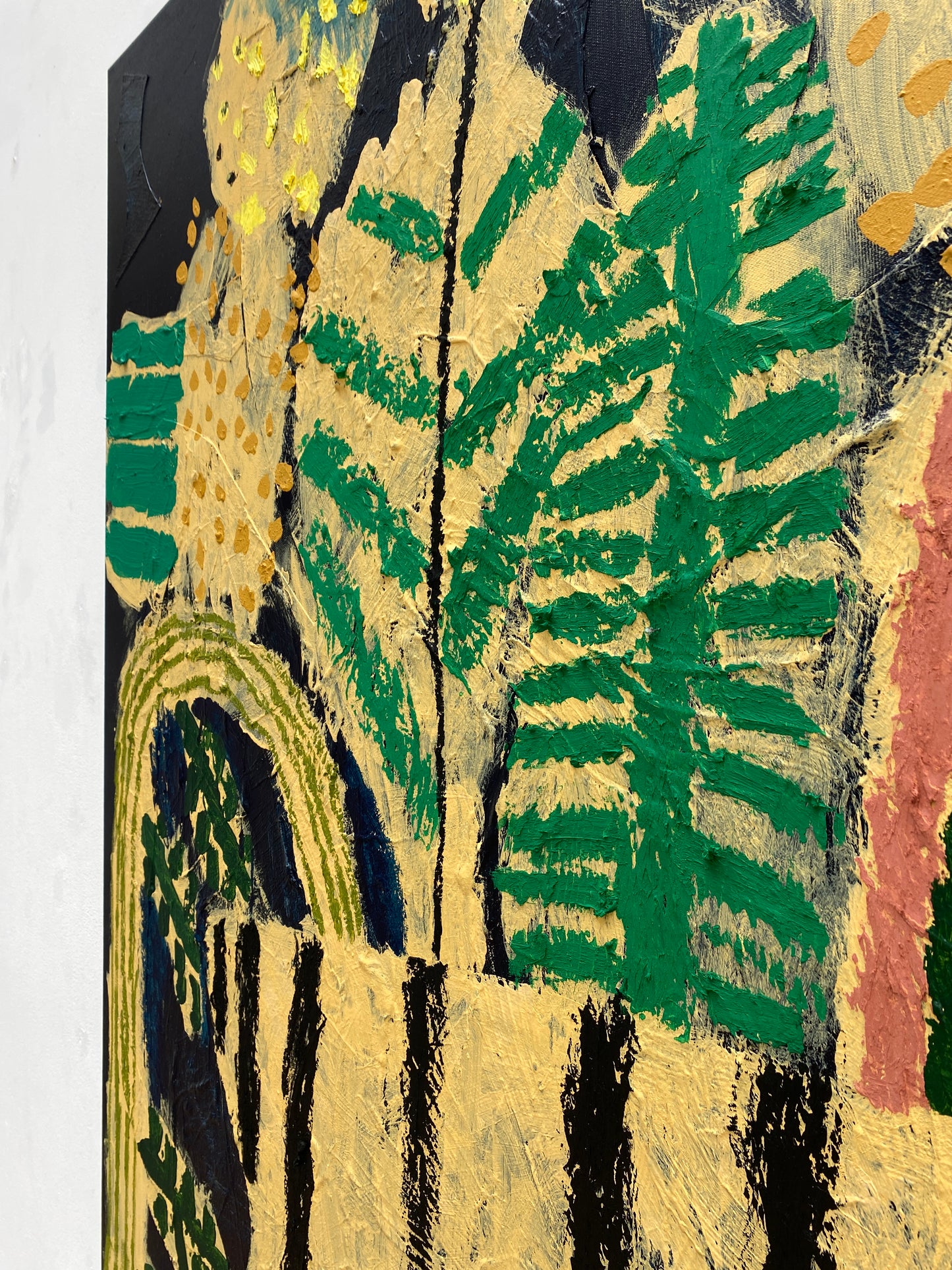 Mimosa on Prussian Blue, by Rosa Roberts