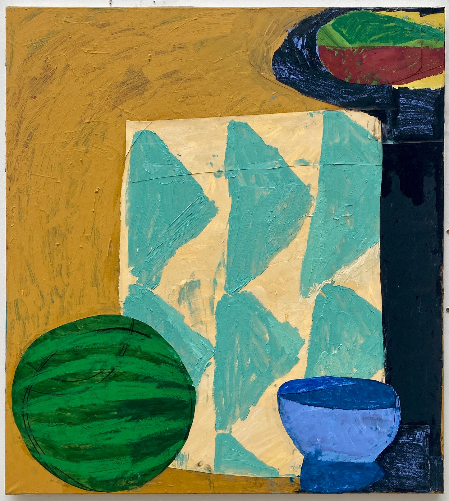 MELON, BLUE BOWL, MANGO, by Rosa Roberts