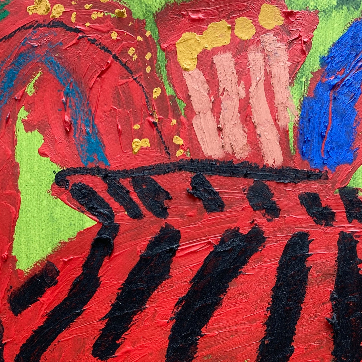 MIMOSA ON RED, by Rosa Roberts