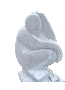 Alabaster Seated Figure, by Paul Vanstone