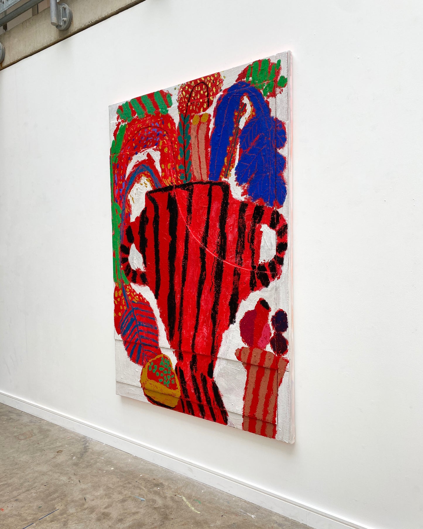 MIMOSA ON RED 1, by Rosa Roberts