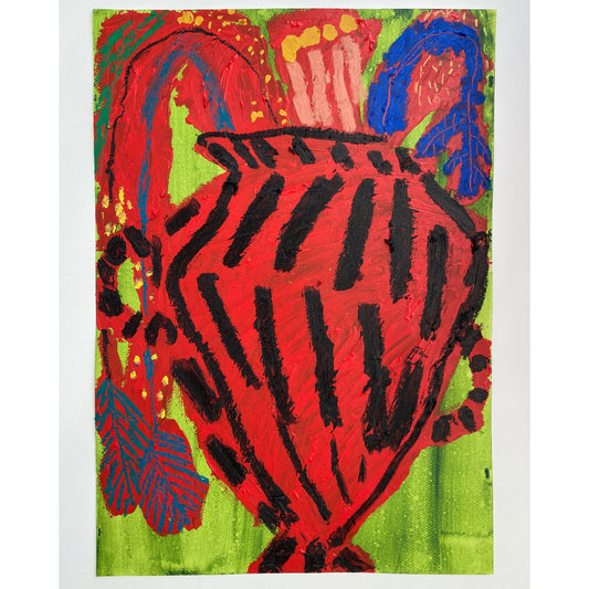 MIMOSA ON RED, by Rosa Roberts