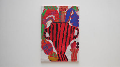 MIMOSA ON RED 1, by Rosa Roberts