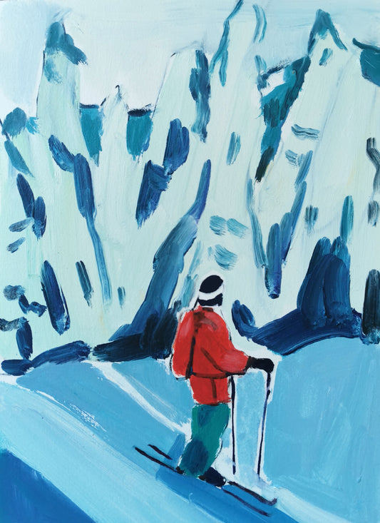 Skier in the Woods, by Lucy Smallbone