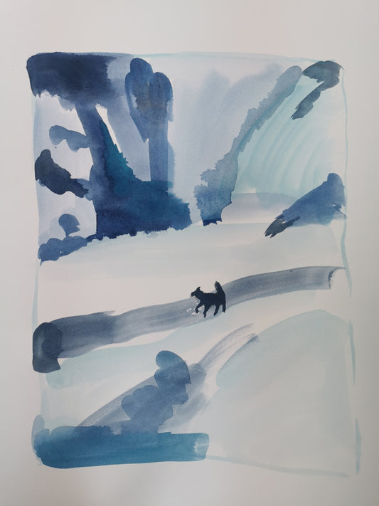 Snow dog, by Lucy Smallbone