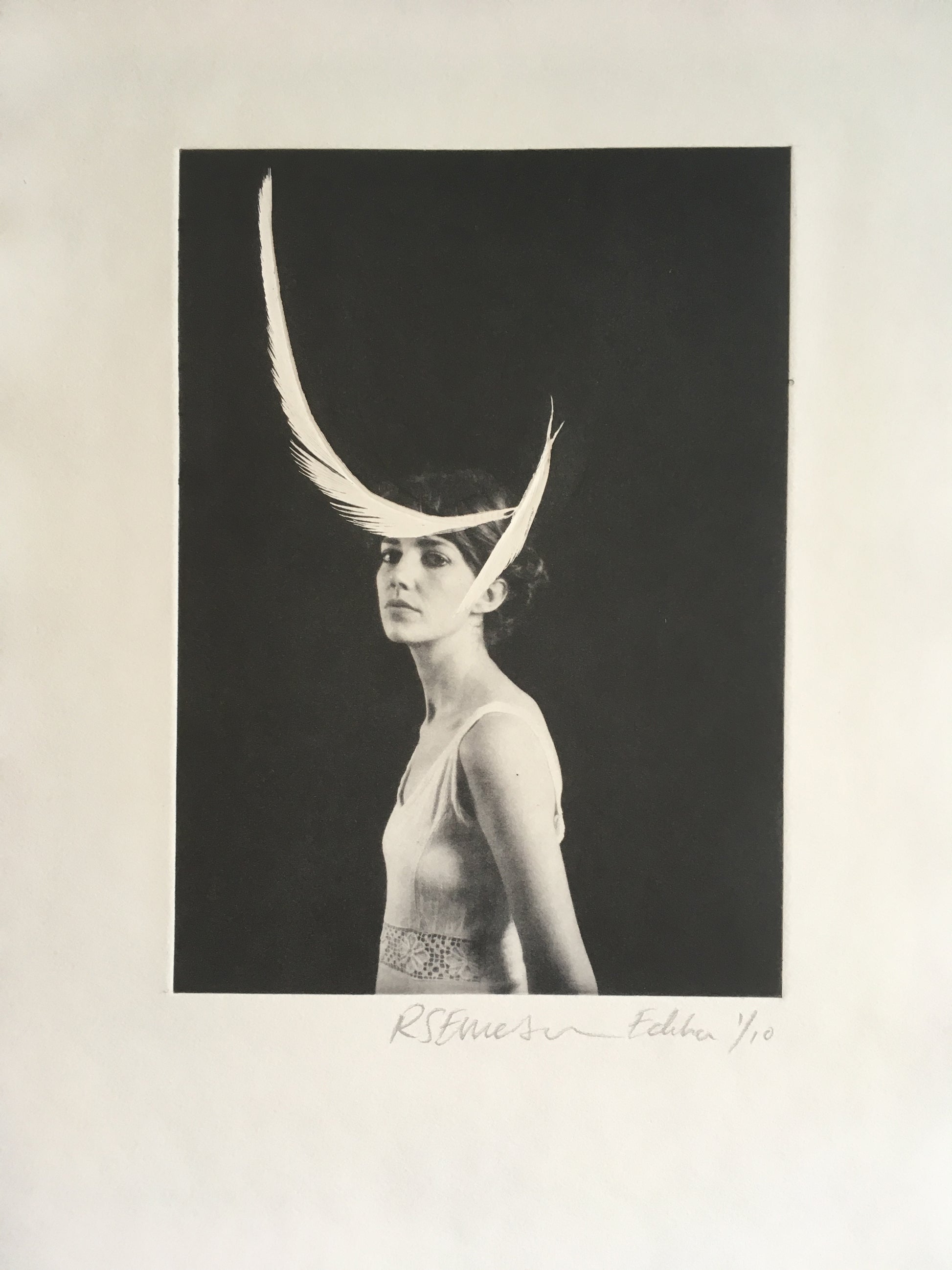 'Astrapia' photopolymer etching on southbank 310 gsm paper by Rosie Emerson