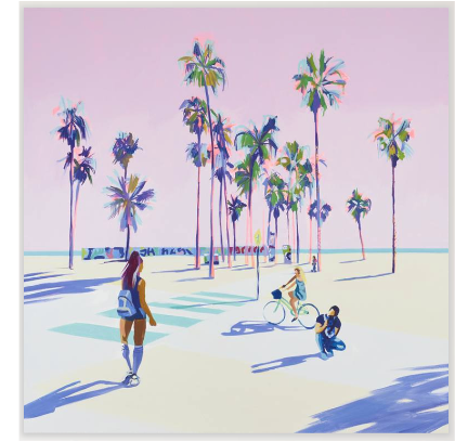 'Pose', giclee on Lightfast 300gsm white Minuet paper by Ruth Mulvie. Pastel Beach Print. Edition of 36.